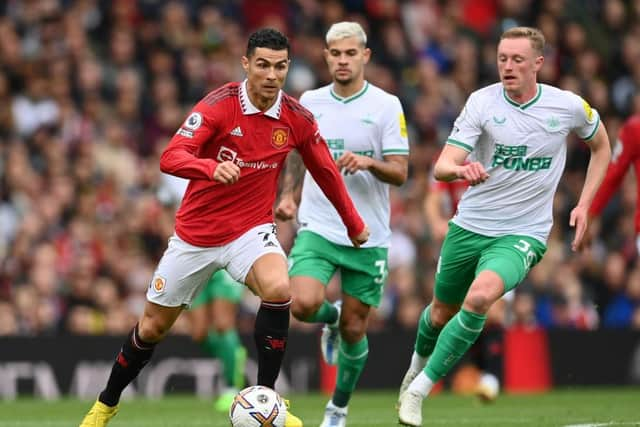 Manchester United's Cristiano Ronaldo playing against Newcastle United last month.