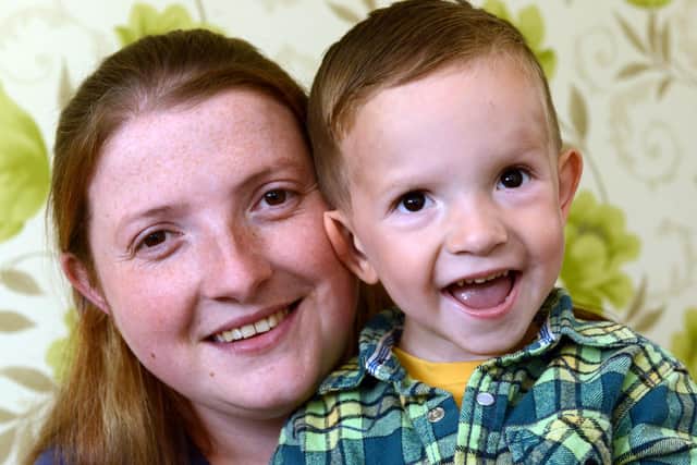Two-year-old Jack with his mum Sarah in 2015.