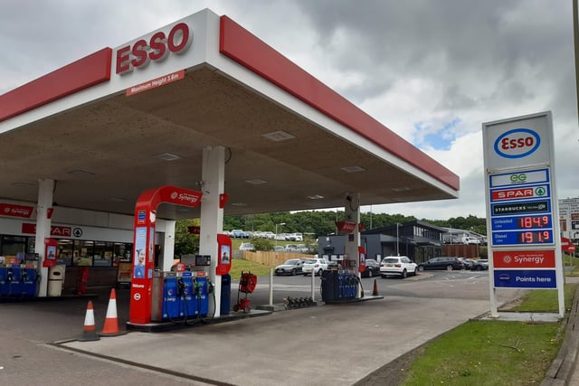 Prices at Esso at Tyne Dock, South Shields.