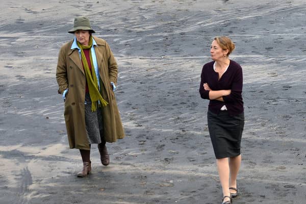 Brenda Blethyn (left) and a fellow actress recording Vera on Middleton Beach, Hartlepool. Picture by FRANK REID