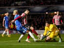 Sunderland’s Anthony Patterson (right) collects the ball as Sunderland’s Niall Huggins (centre) defends from Birmingham City’s Juninho Bacuna during the Sky Bet Championship match at St. Andrew's, Birmingham. Picture date: Friday November 11, 2022.