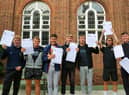 Harton Academy students celebrate their GCSE success. Image by Jason Oshin/Harton Academy.