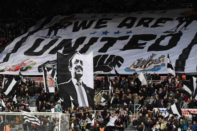 A flag display at St James's Park in 2017.