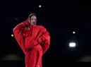 Barbadian singer Rihanna performs during the halftime show of Super Bowl LVII between the Kansas City Chiefs and the Philadelphia Eagles at State Farm Stadium in Glendale, Arizona, on February 12, 2023. (Photo by TIMOTHY A. CLARY/AFP via Getty Images)
