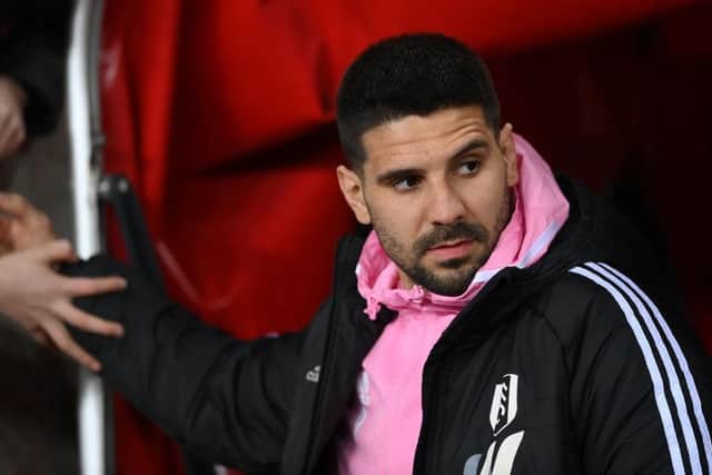 Fulham striker Aleksandar Mitrovic at the Stadium of Light last night.