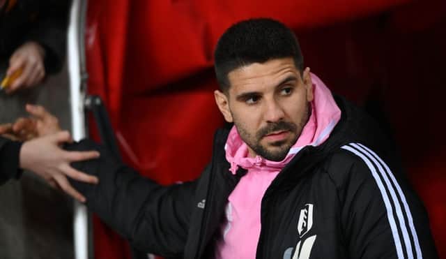 Fulham striker Aleksandar Mitrovic at the Stadium of Light last night.