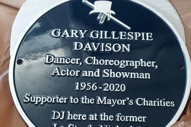 Gary's blue plaque.