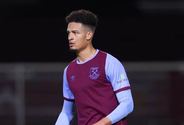 Frederik Alves playing for West Ham Under-23s.