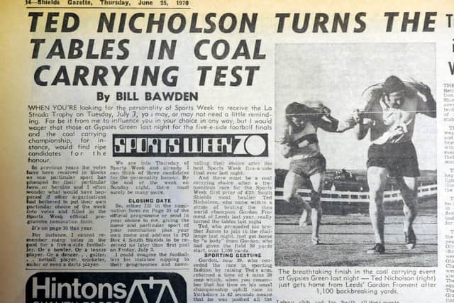 The Gazette report in 1970 on Ted Nicholson's coal carrying achievements.
