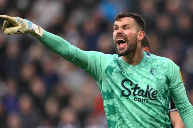 Watford goalkeeper Ben Foster reacts during the Premier League match between Newcastle United and Watford at St. James Park on January 15, 2022 in Newcastle upon Tyne, England. (Photo by Stu Forster/Getty Images)