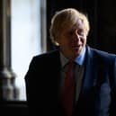 Prime Minister Boris Johnson speaks with the Dean of Westminster Abbey Dr David Hoyle (not pictured) during a visit ahead of commemorations to mark the 75th anniversary of VE Day. Leon Neal/PA Wire