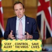 Health and Social Care Secretary Matt Hancock during a media briefing in Downing Street, London, on coronavirus. PA Photo