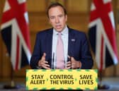 Health and Social Care Secretary Matt Hancock during a media briefing in Downing Street, London, on coronavirus. PA Photo