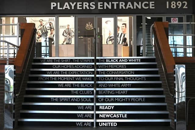 The players' entrance at St James' Park.