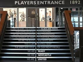The players' entrance at St James' Park.
