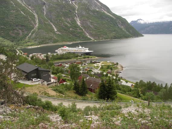The Balmoral docked at Eidfjord.