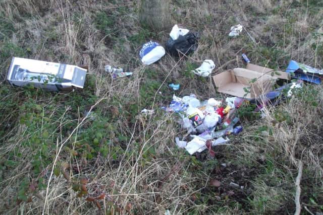 Waste dumped in Wardley Lane, Hebburn.