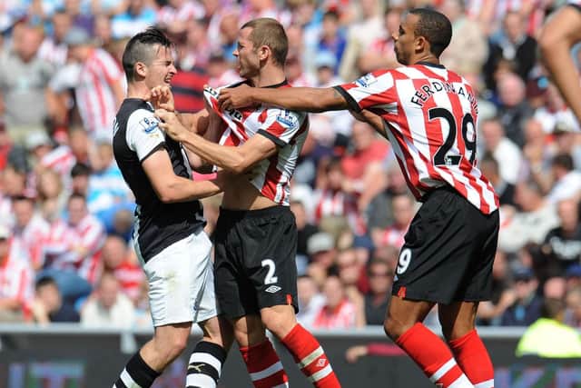 Bardsley was booked for the exchange and ended up getting sent off later on in the game.