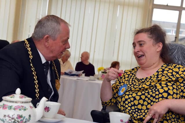 Ocean Choices new Forget Me Not dementia cafe. Mayor Norman Dick with dementia mentor Joanne Butler