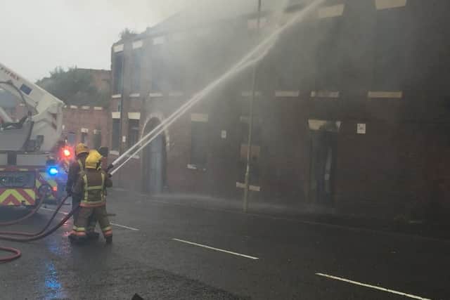 Firefighters at the scene of a fire at Hawthorn Leslie shipyard. Picture: Tyne and Wear Fire & Rescue.