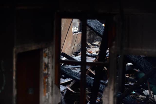 Aftermath of Hawthorn Leslie fire, Ellison Street, Hebburn.
