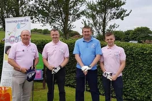 On tee, a team which took part in the event at South Shields Golf Club which raised 3,627.