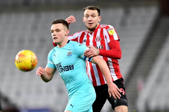 Newcastle Under-21 captain Owen Bailey playing against Sunderland.