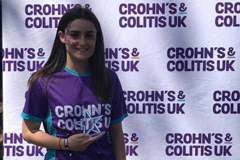 Eli-Jo House with her Crohn's & Colitis Fundraiser of the Year award