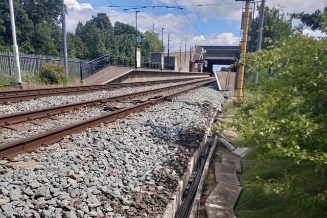 Damage caused to the line between South Gosforth and Monkseaton on June 21 as thieves removed concrete slabs.