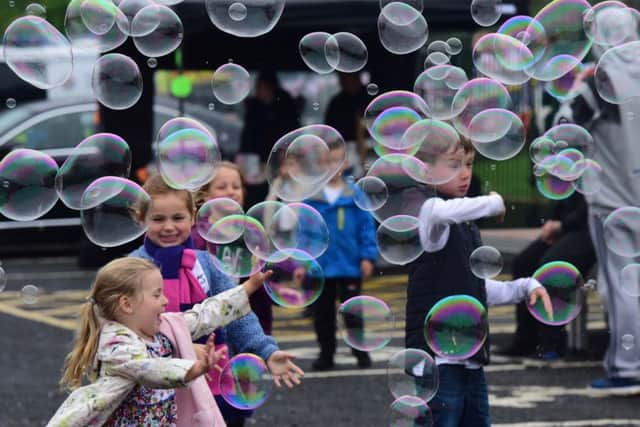 Fun with bubbles at the Jarrow Festival finale at the Hedworthfield family fun day.