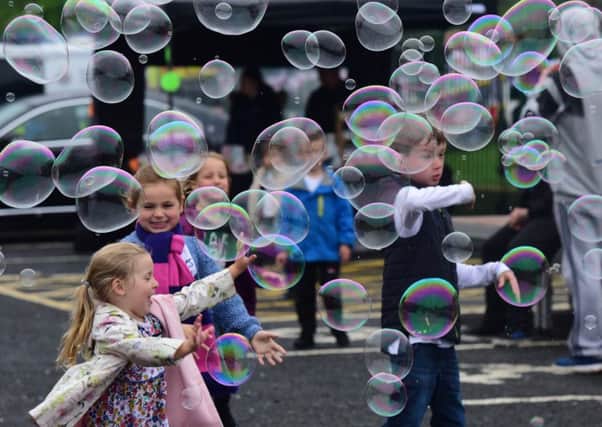 Fun with bubbles at the Jarrow Festival finale at the Hedworthfield family fun day.