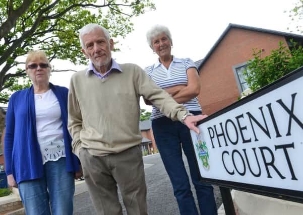 Westoe Drive residents are unhappy over housing development name.
From left Pat and Arthur Pigott with Ann Robertson