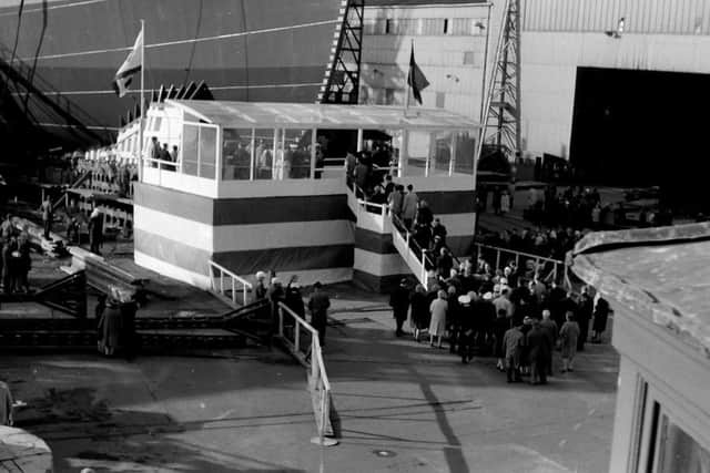 A view from the Shipyard Office of the launch platform, circa 1966.