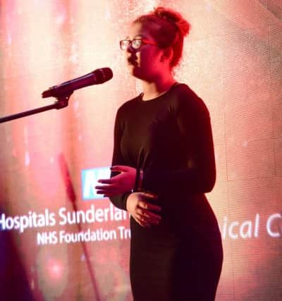 Amelia Saleh performing at the Sunderland & South Tyneside Best of Heath Awards 2018 at the Roker Hotel.