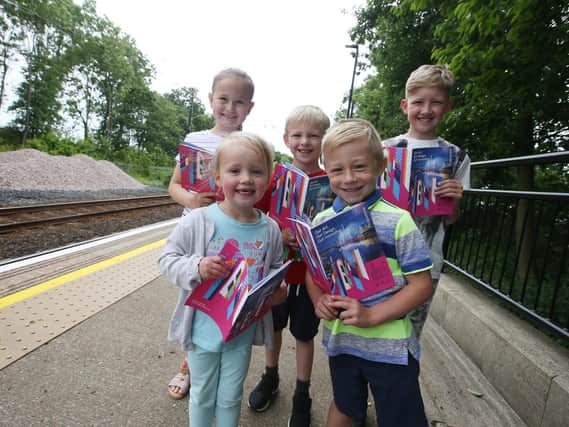 Youngsters excited for the Great Exhibition of the North. Evie Batey, Sophie Dotchin, James Simmonds, Zac Batey and Aaron Clark.