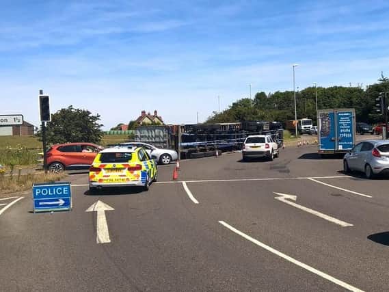 Police have advised drivers to avoid the area. Picture by Northumbria Police.