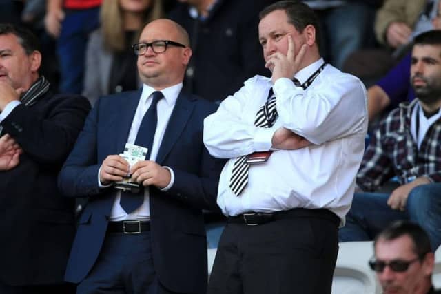 Lee Charnley and Mike Ashley, right.