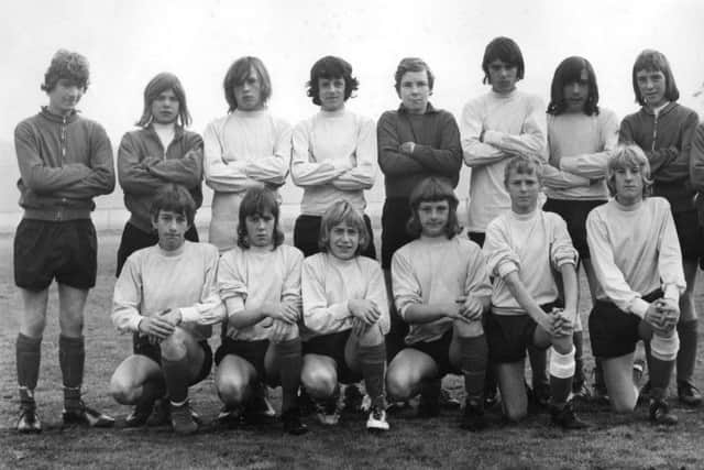 South Shields Under-14s.  Back row, left to right:  S Coltman, D Tate, P Huartt, R Green, E Clarke, P Jennings, J Harvey, S Smith, D Clark.  Front:  F Rosenthal, T Kane, P Weir, D Dixon, J Duncan, I Smith.