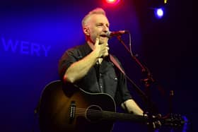 Billy Bragg, pictured here performing at the Wylam Brewery in Newcastle late last  year, is set to return to the North East to play Durham Miners' Gala. Photo by Gary Welford.