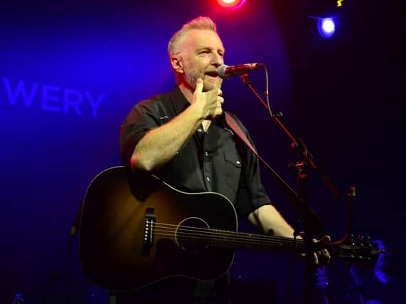 Billy Bragg, pictured here performing at the Wylam Brewery in Newcastle late last  year, is set to return to the North East to play Durham Miners' Gala. Photo by Gary Welford.