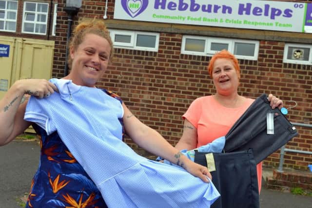 Hebburn Helps Angie Comerford and Jo Durkin (R) school uniform appeal