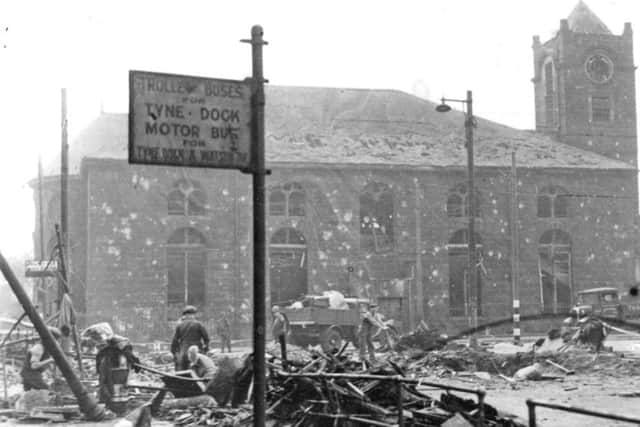 St Hilda's Church in South Shields after a 1941 bombing raid.