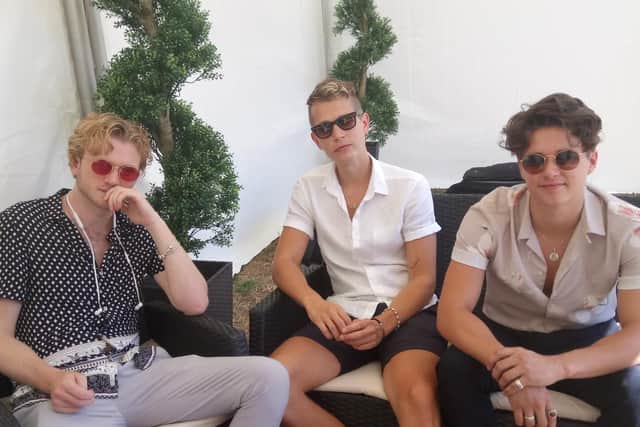 The Vamps backstage at the South Tyneside Festival at Bents Park in South Shields.