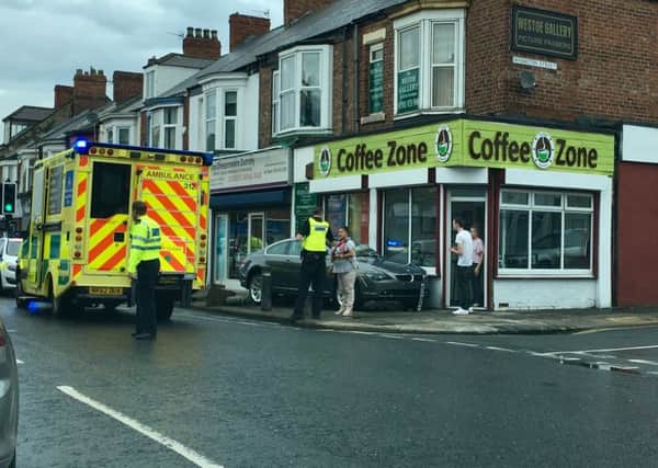 The crash scene in Westoe Road, South Shields.