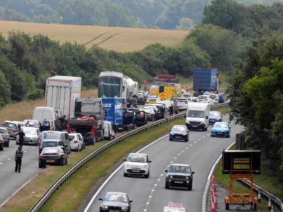 The scene after the crash on the A19