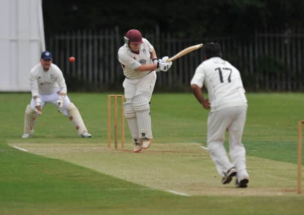 Marsden batsman Colin Mann in action against Whiteleas and Harton, played at Harton Welfare, South Shields.