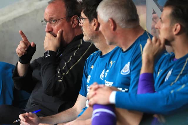 Rafa Benitez, left, at the KCOM Stadium.