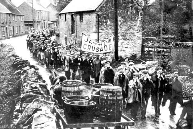 An image of the Jarrow Crusade as the marchers made their way to London.