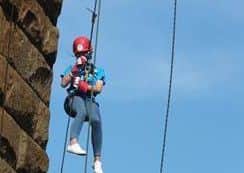 Katie Swales during her abseil
