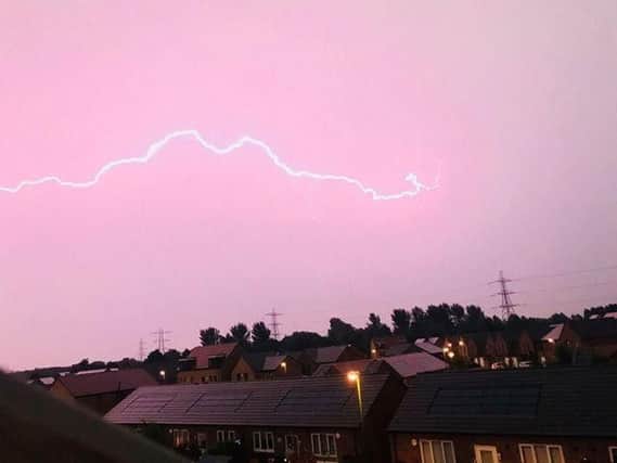 Lightning in the Simonside area of South Shields this evening. Picture courtesy of Asif Amin.